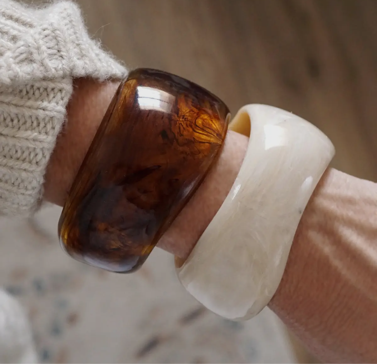 Tortoise Chunky Statement Bangle