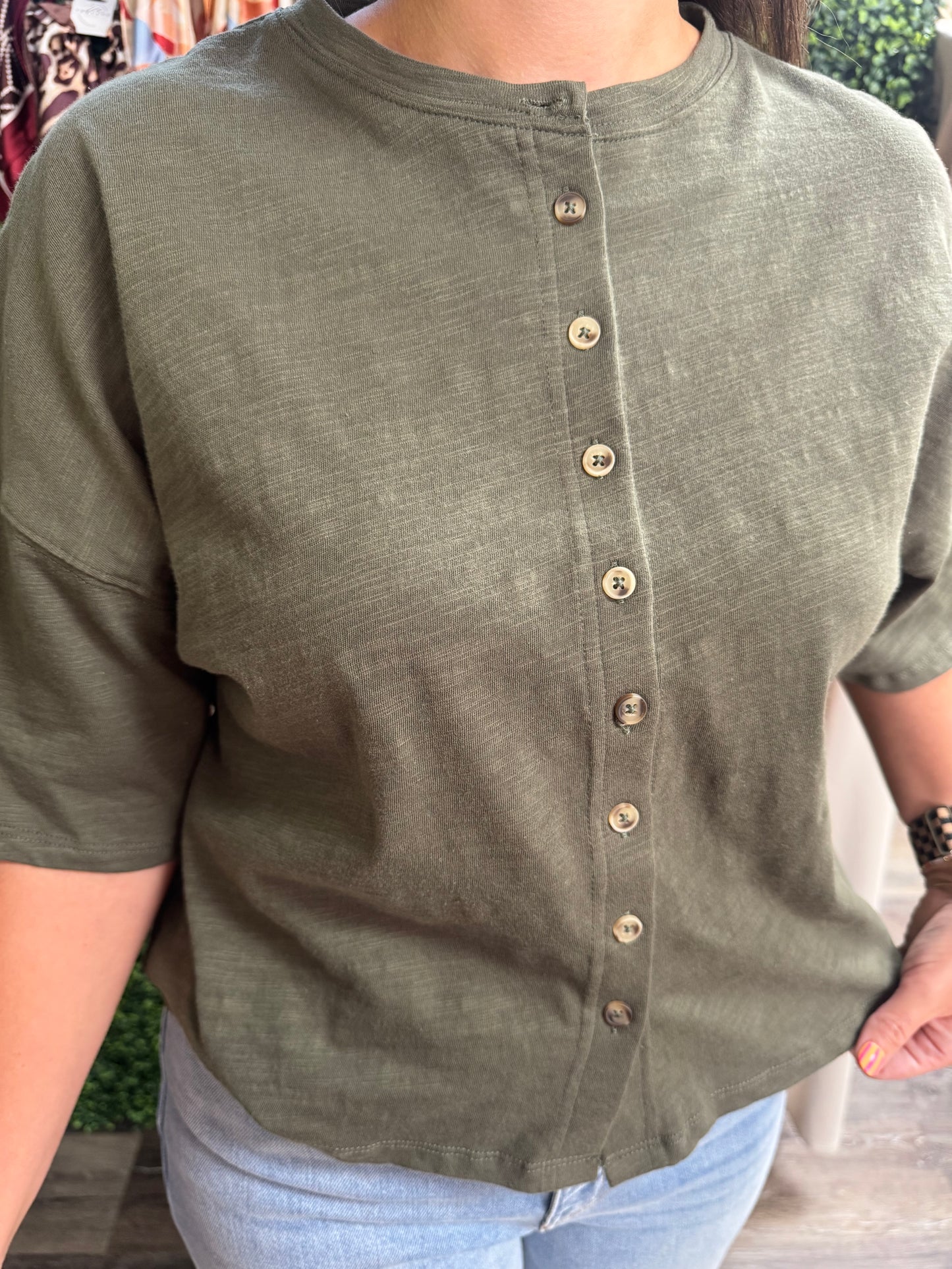 Kyla Button Down T-Shirt Top