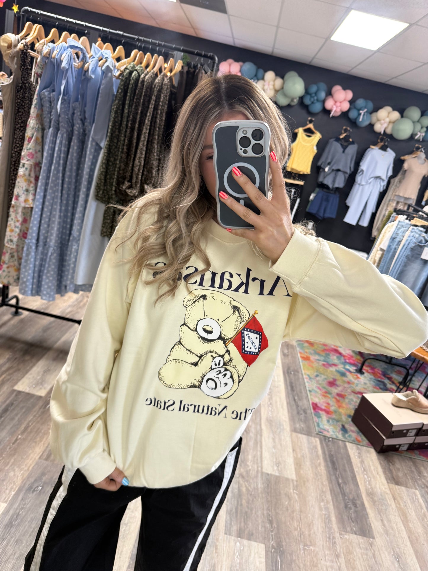Teddy AR Graphic Pullover (Plus Sizes available)