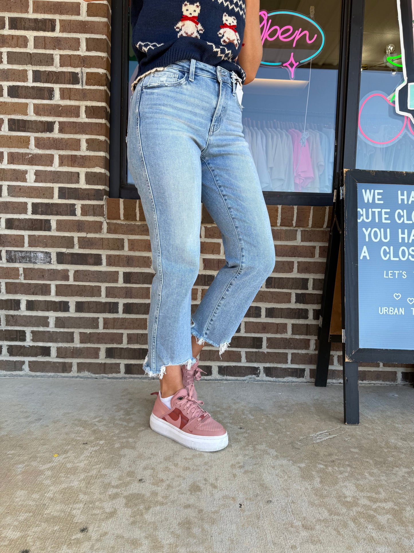 Victoria High Rise Straight Denim