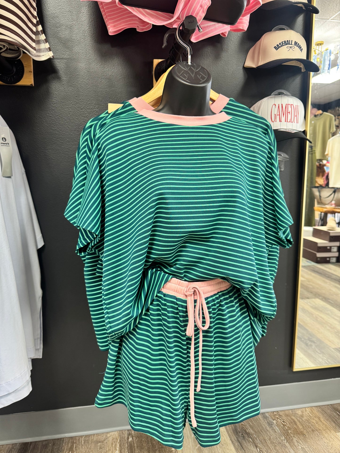 Kendall Striped Knit Top and Shorts Set