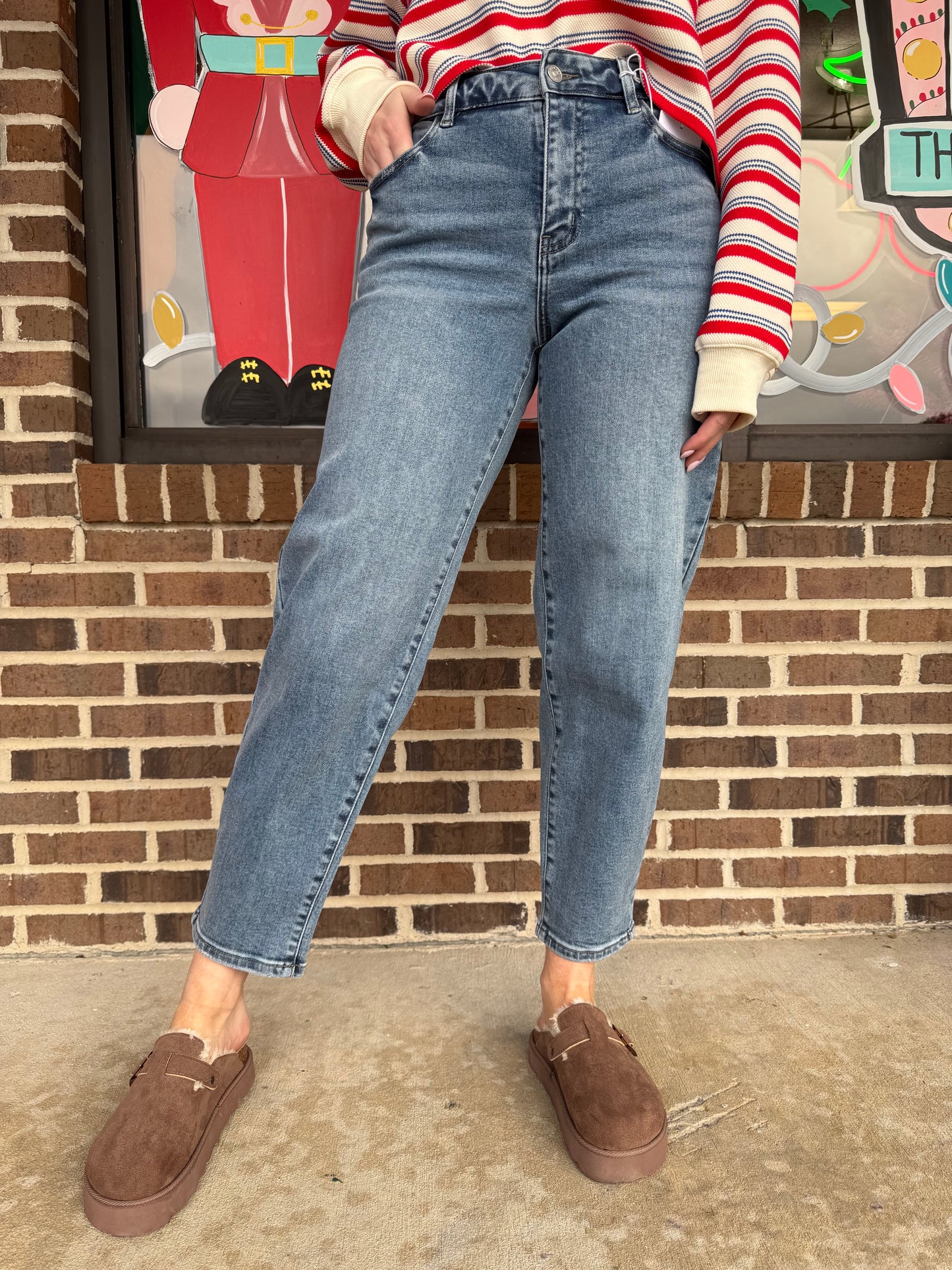 Hillary High Rise Barrel Style Denim