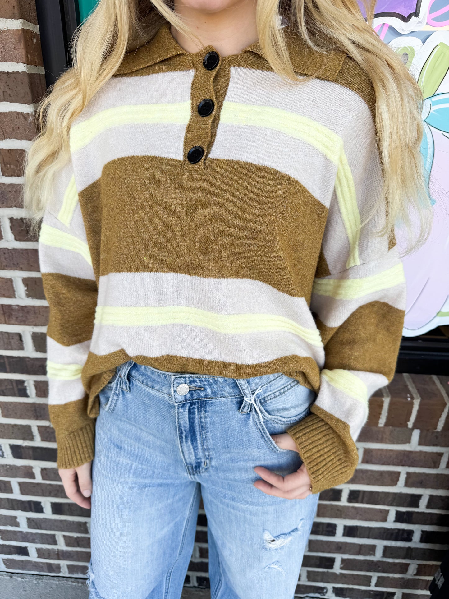 Sianna Striped Rugby Sweater