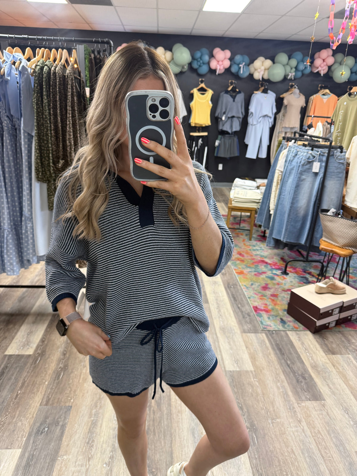 Navy Breeze Knit Set