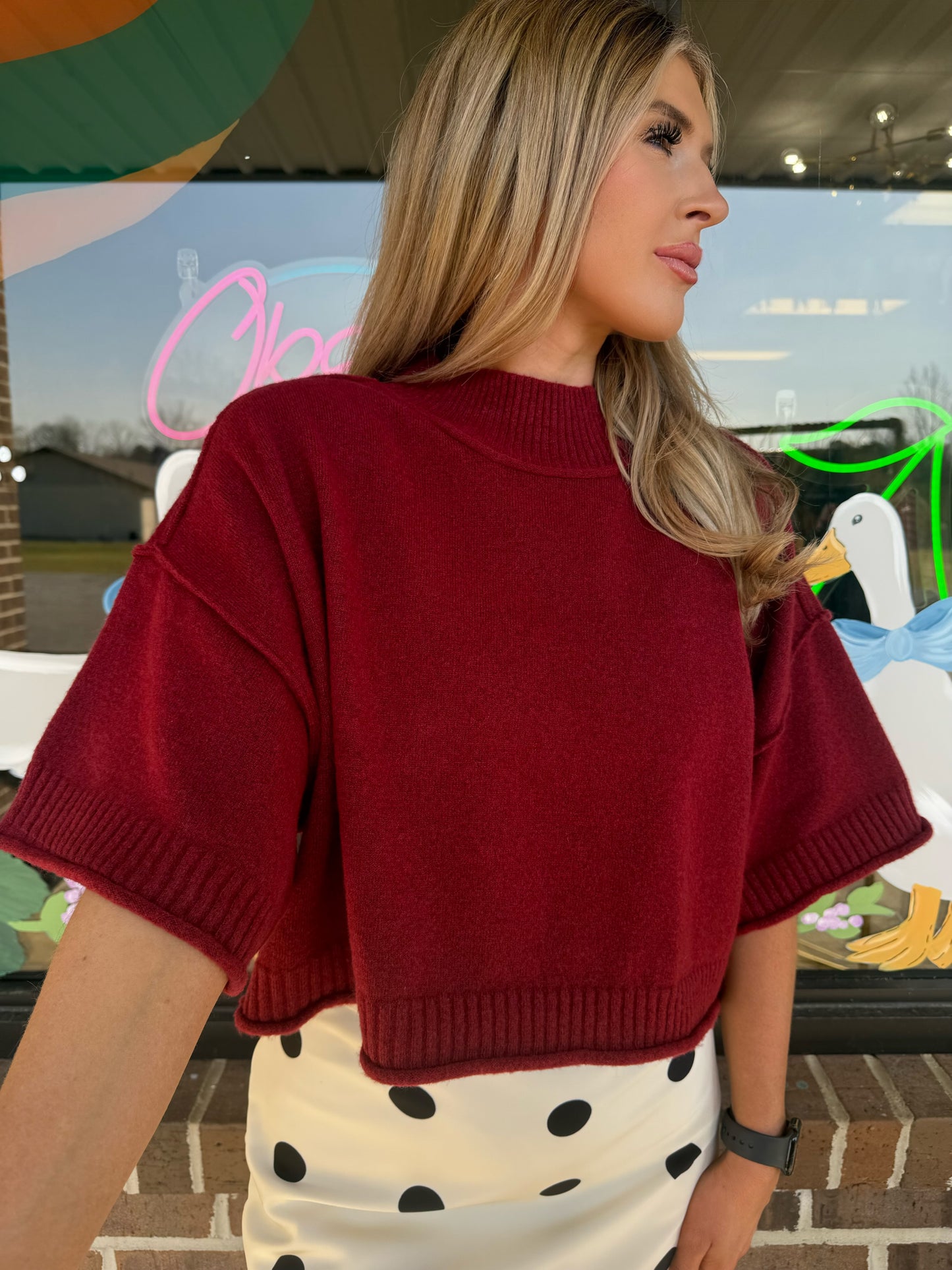 Remi Mock Neck Knit Sweater