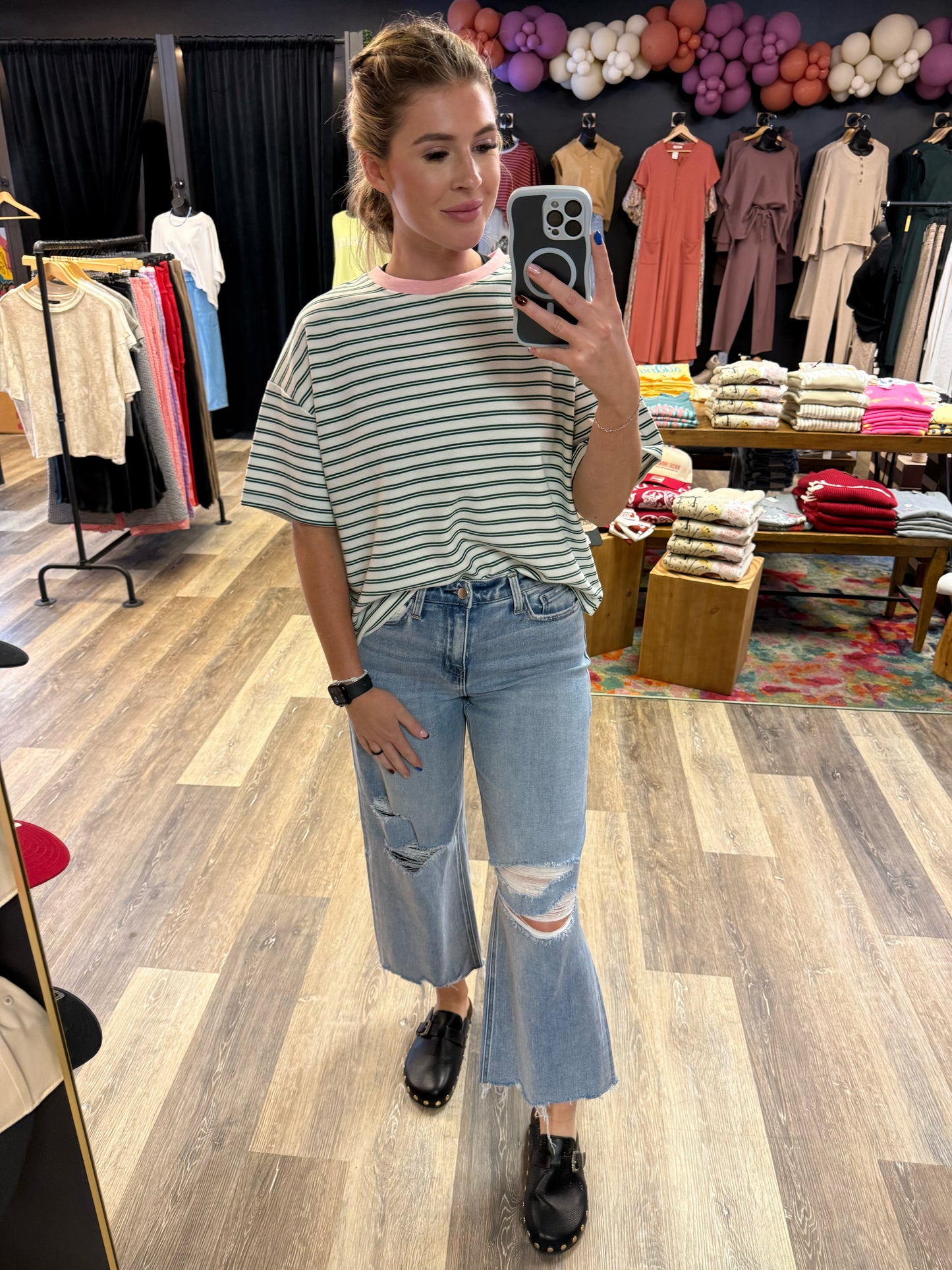 Lauren Striped Waffle Knit Top