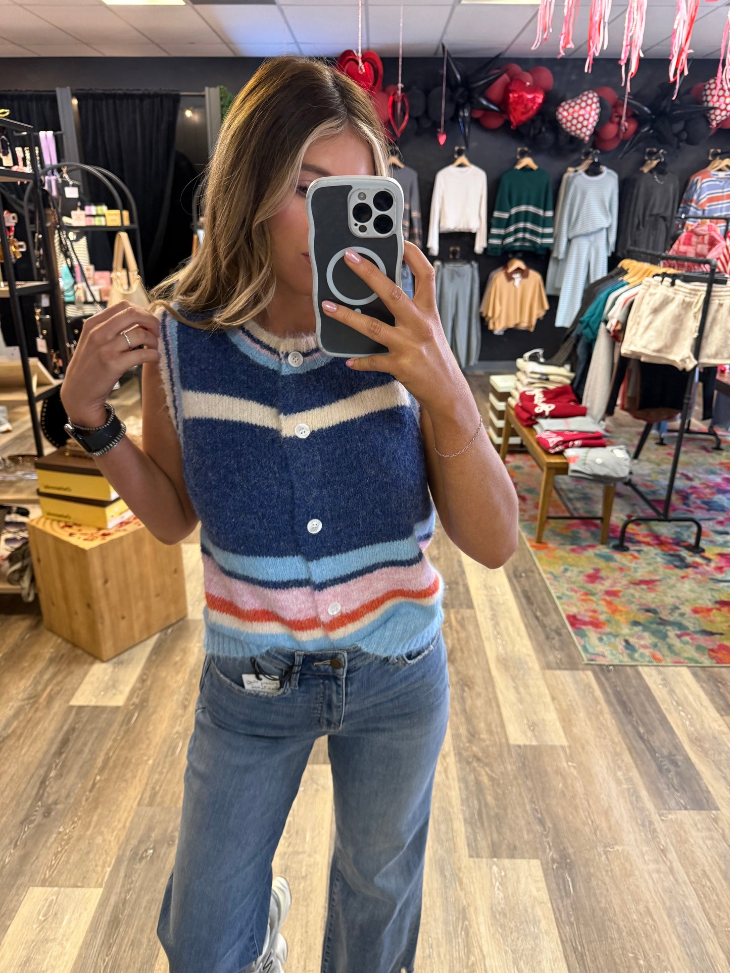 Cloud Stripe Sweater Vest