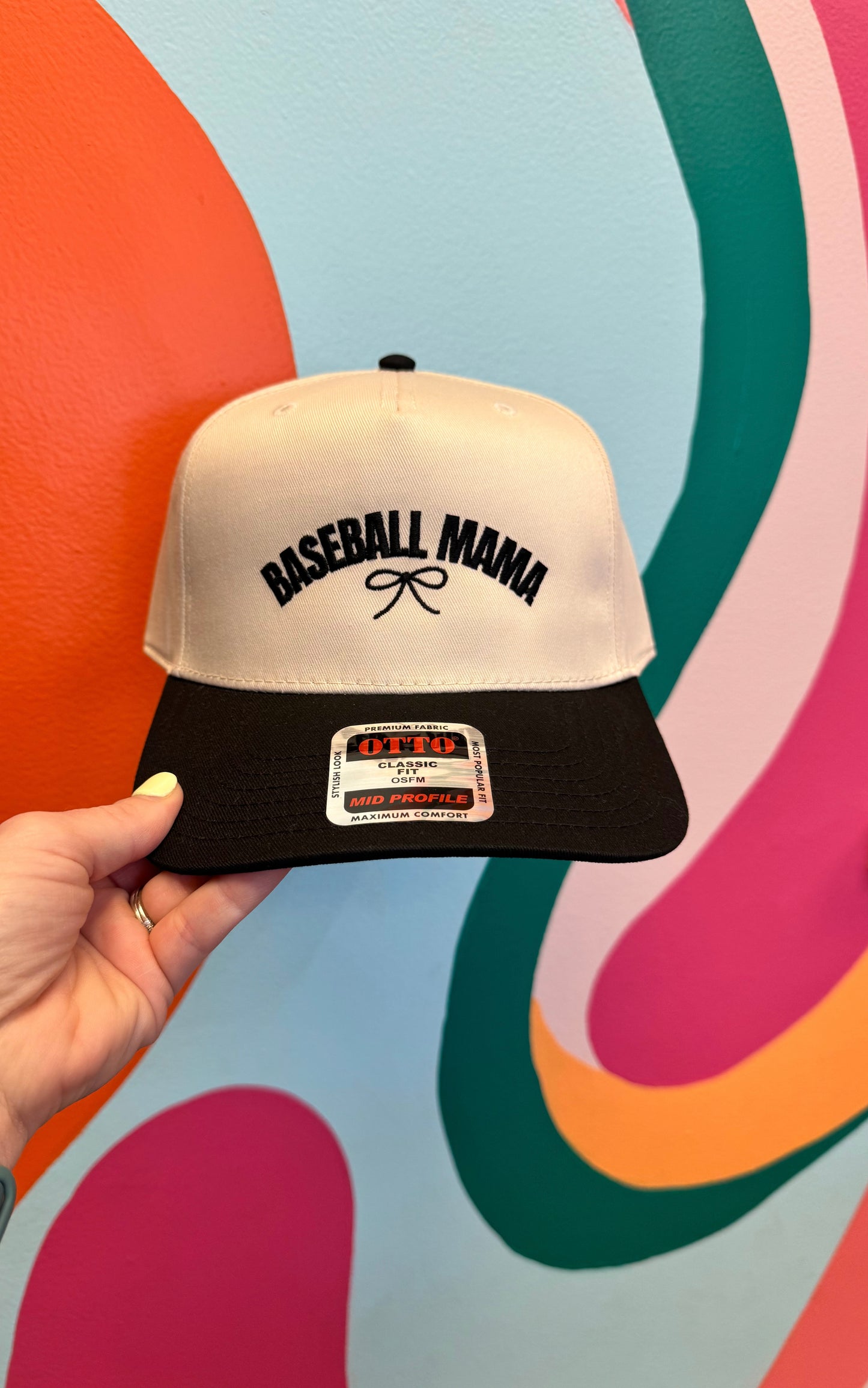 Baseball Mama All Black Embroidered Hat