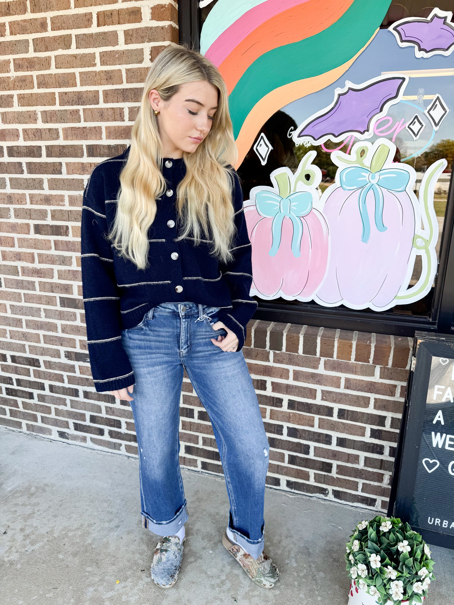 Eliza Striped Button Up Cardigan