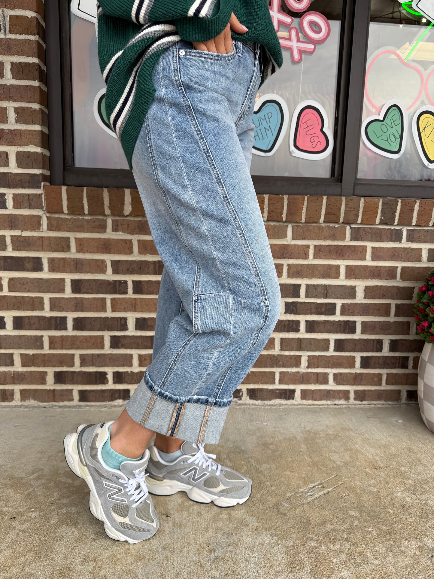 Lucy High Rise Barrel Leg Denim