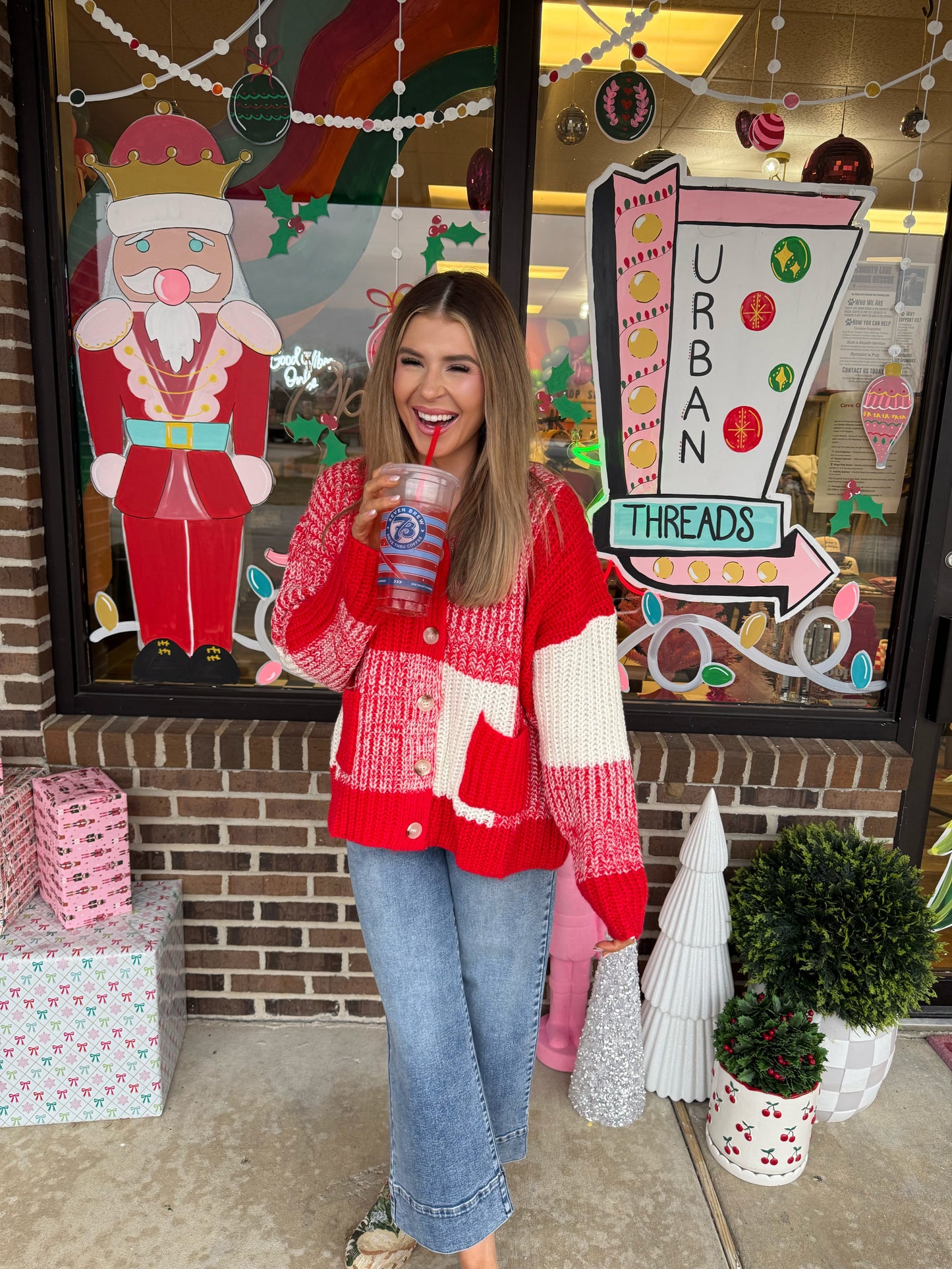 Riley Checkered Knit Cardigan