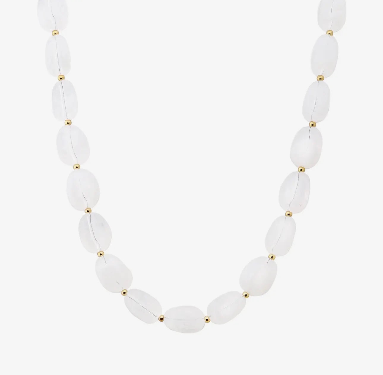 White Beaded Layering Necklace