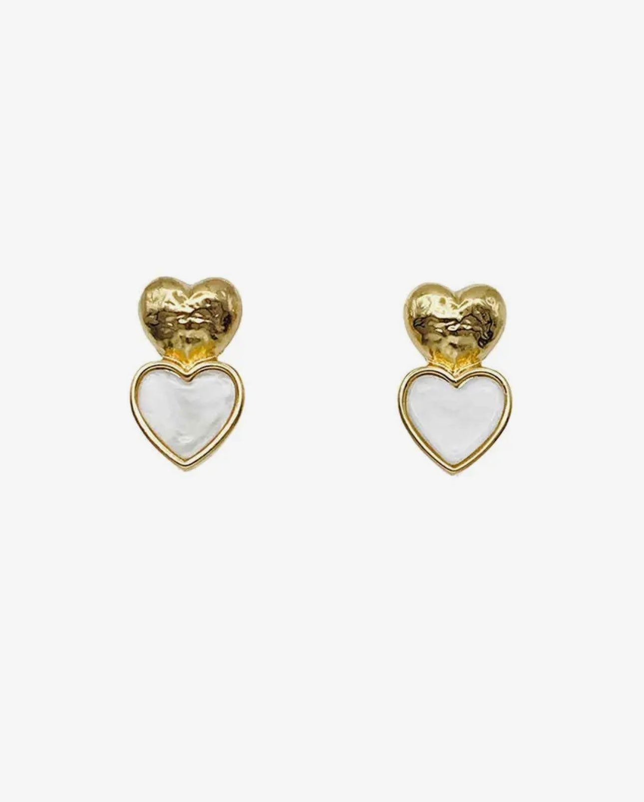 Gold Hammered Drop Earring