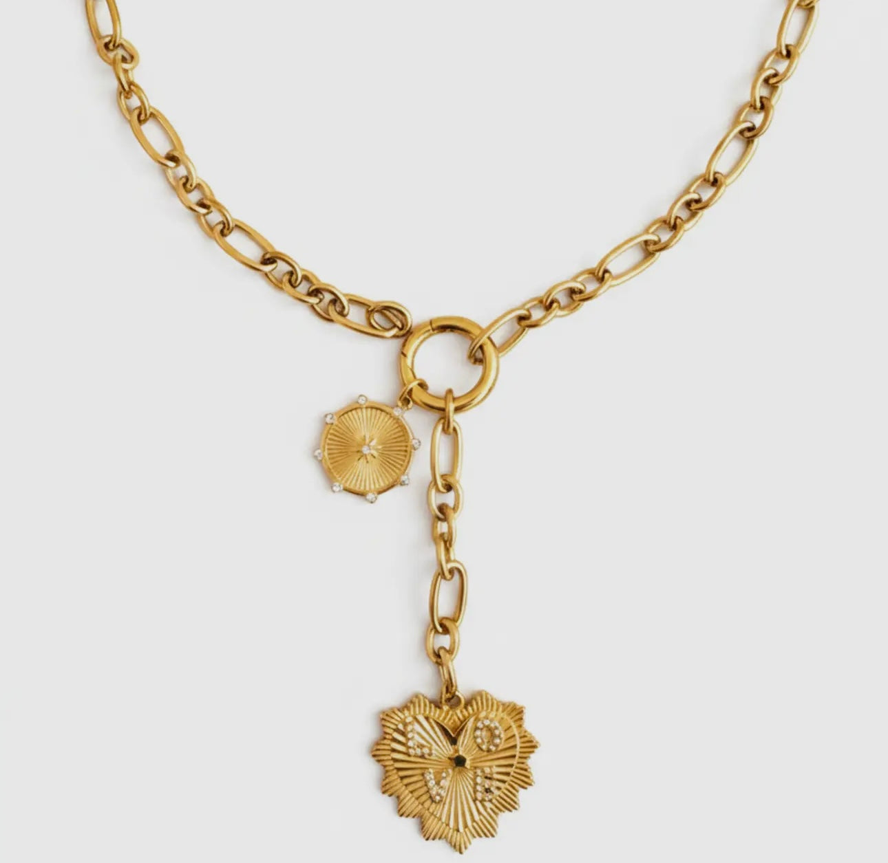 Heart Drop Gold Necklace