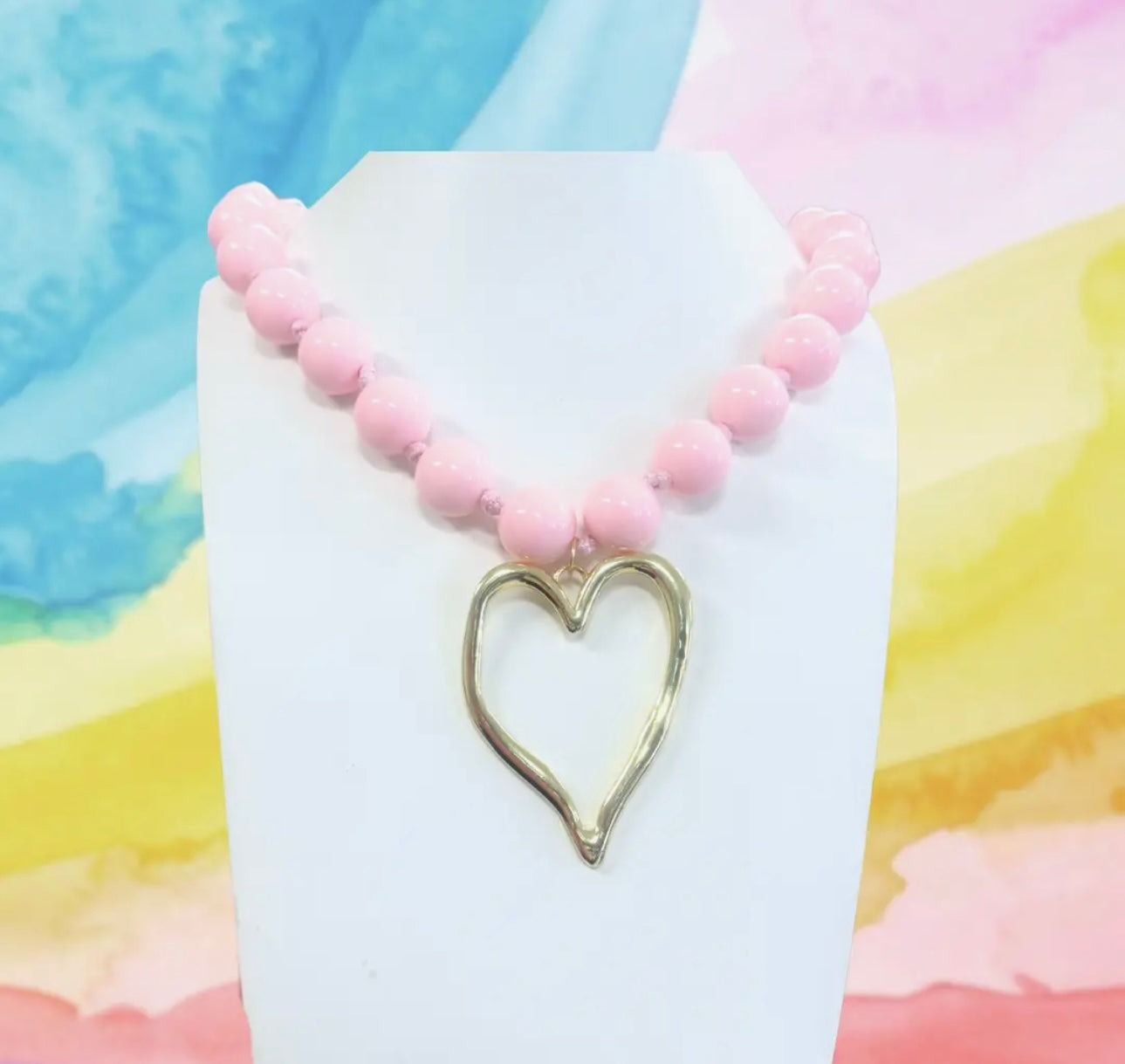 Dallas Pink Heart Necklace