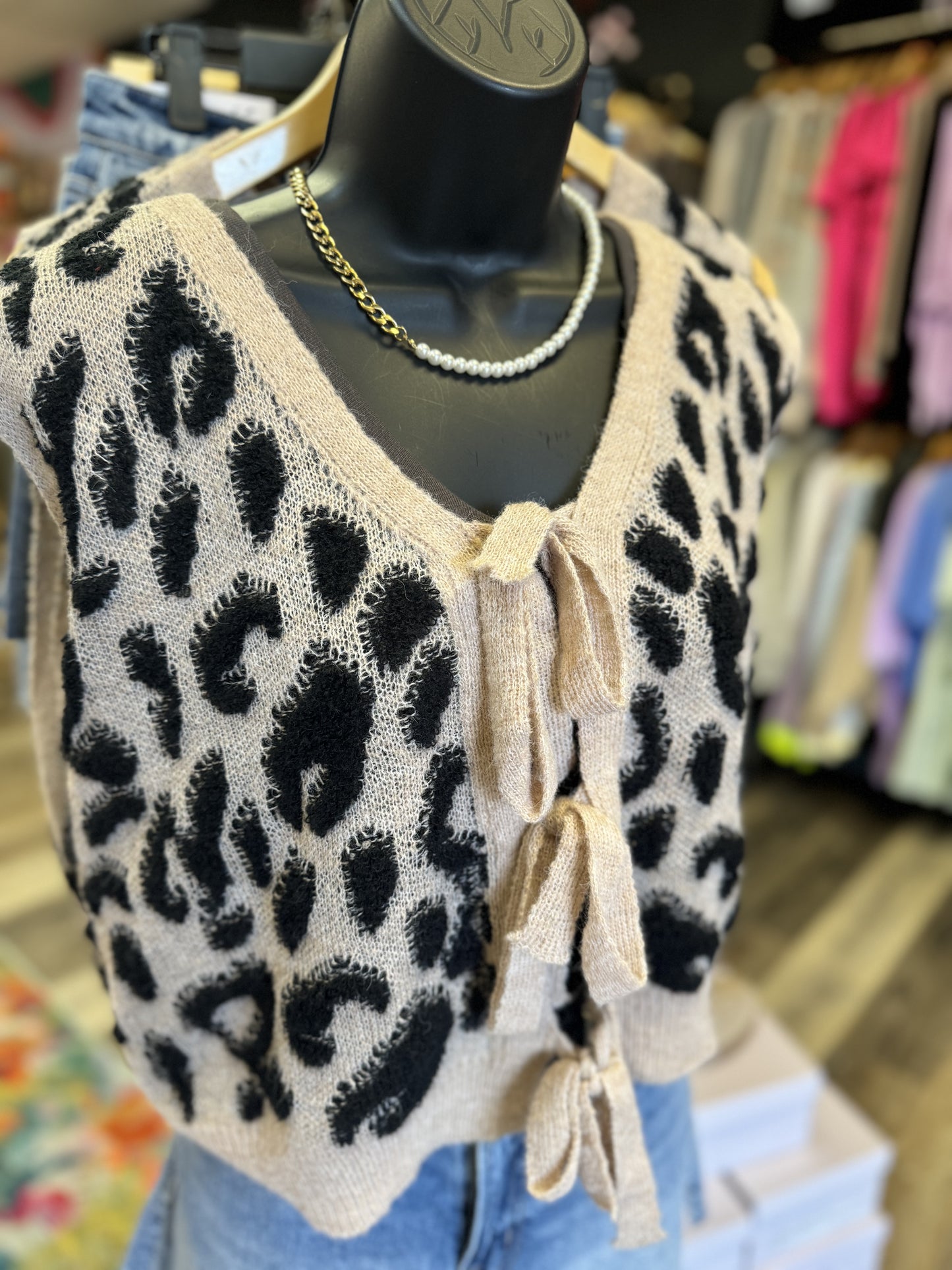 Cheetah Sweater Vest