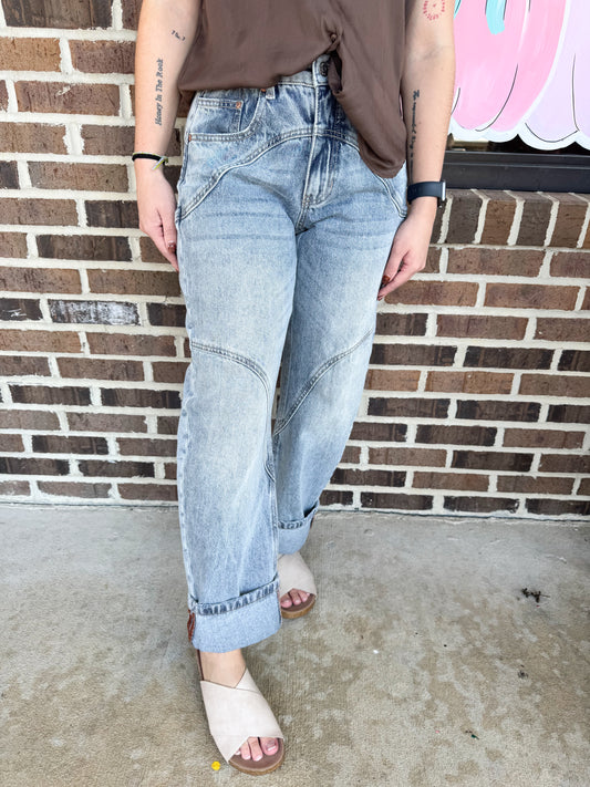 Scottie High Rise Wide Leg Barrel Jeans
