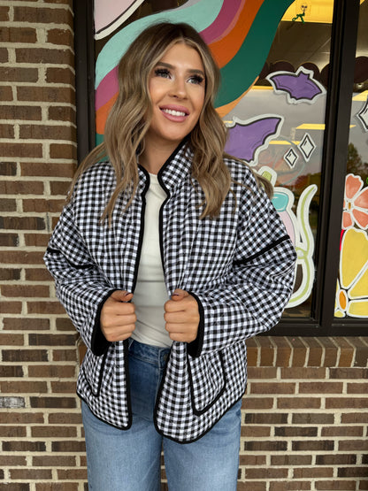 Chloe Quilted Plaid Puff Jacket