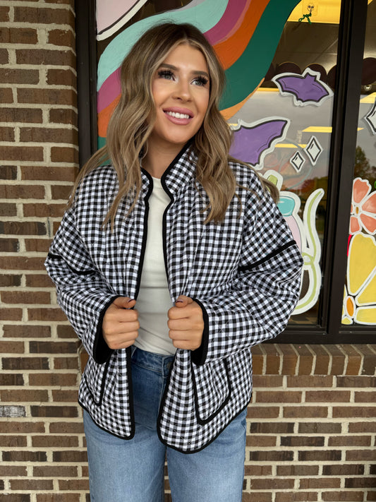 Chloe Quilted Plaid Puff Jacket