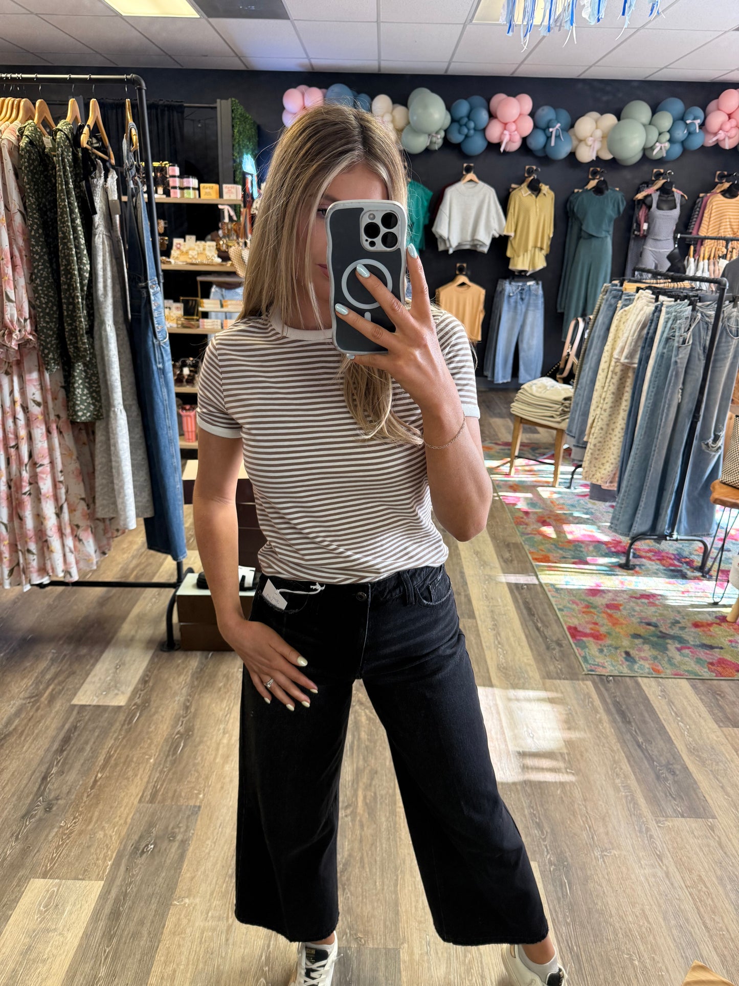 Lila Striped Baby Tee