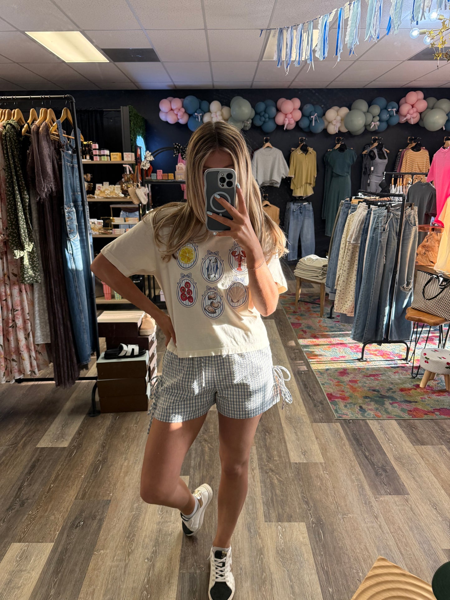 Retro Coastal Cropped Graphic Tee