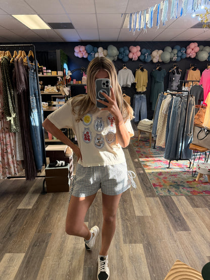 Retro Coastal Cropped Graphic Tee