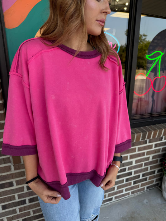 Paris Short Sleeve Sweatshirt Top