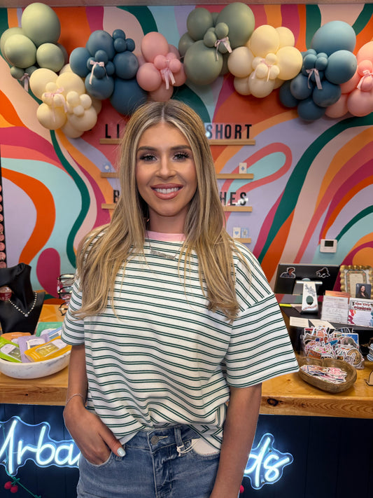 Lauren Striped Waffle Knit Top
