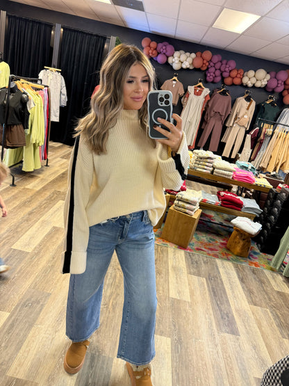 Macey Mock Neck Contrast Sweater
