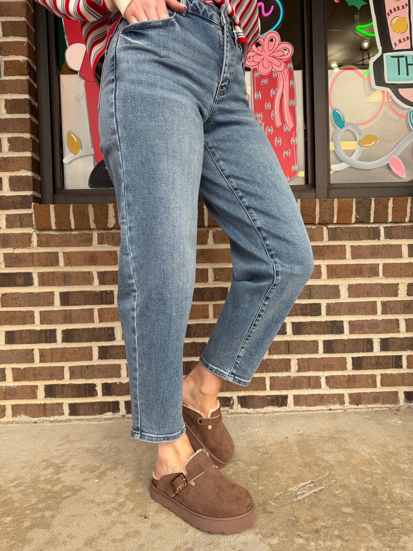Hillary High Rise Barrel Style Denim
