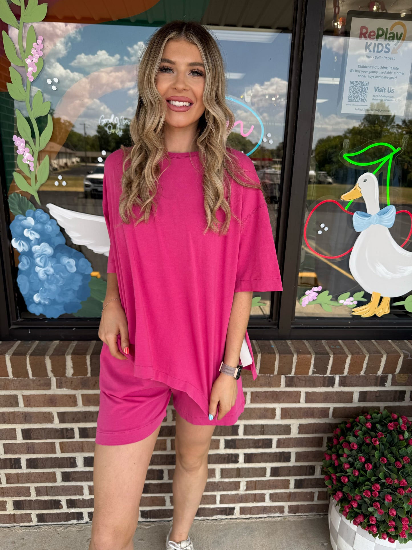 Pretty in Pink Cotton Shorts Set