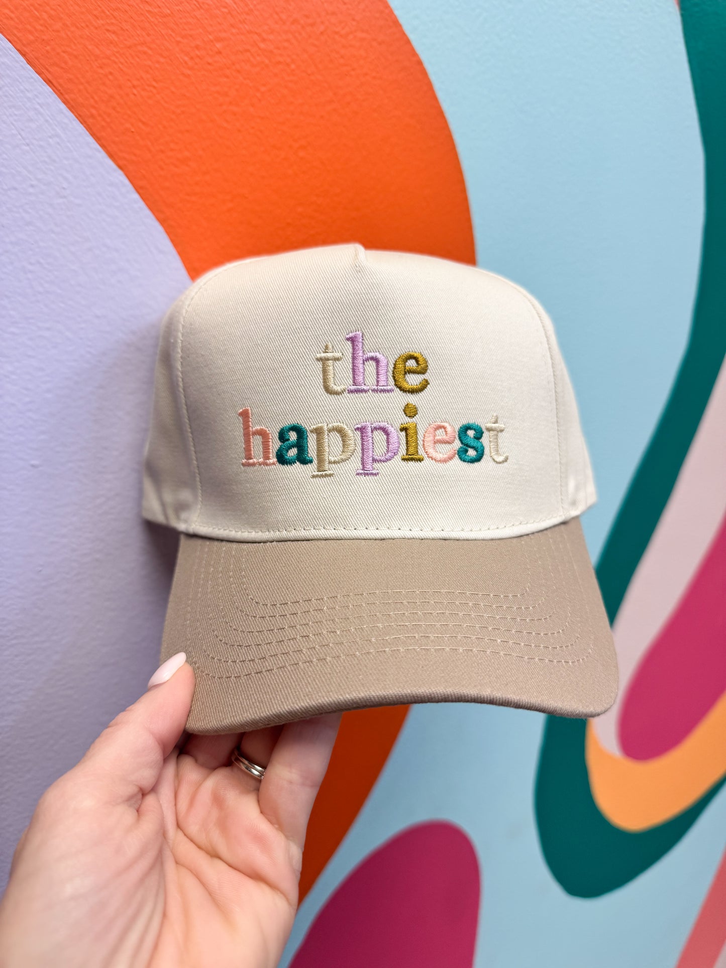 The Happiest Colorful Embroidered Hat