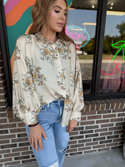 Tay Button Up Floral Blouse