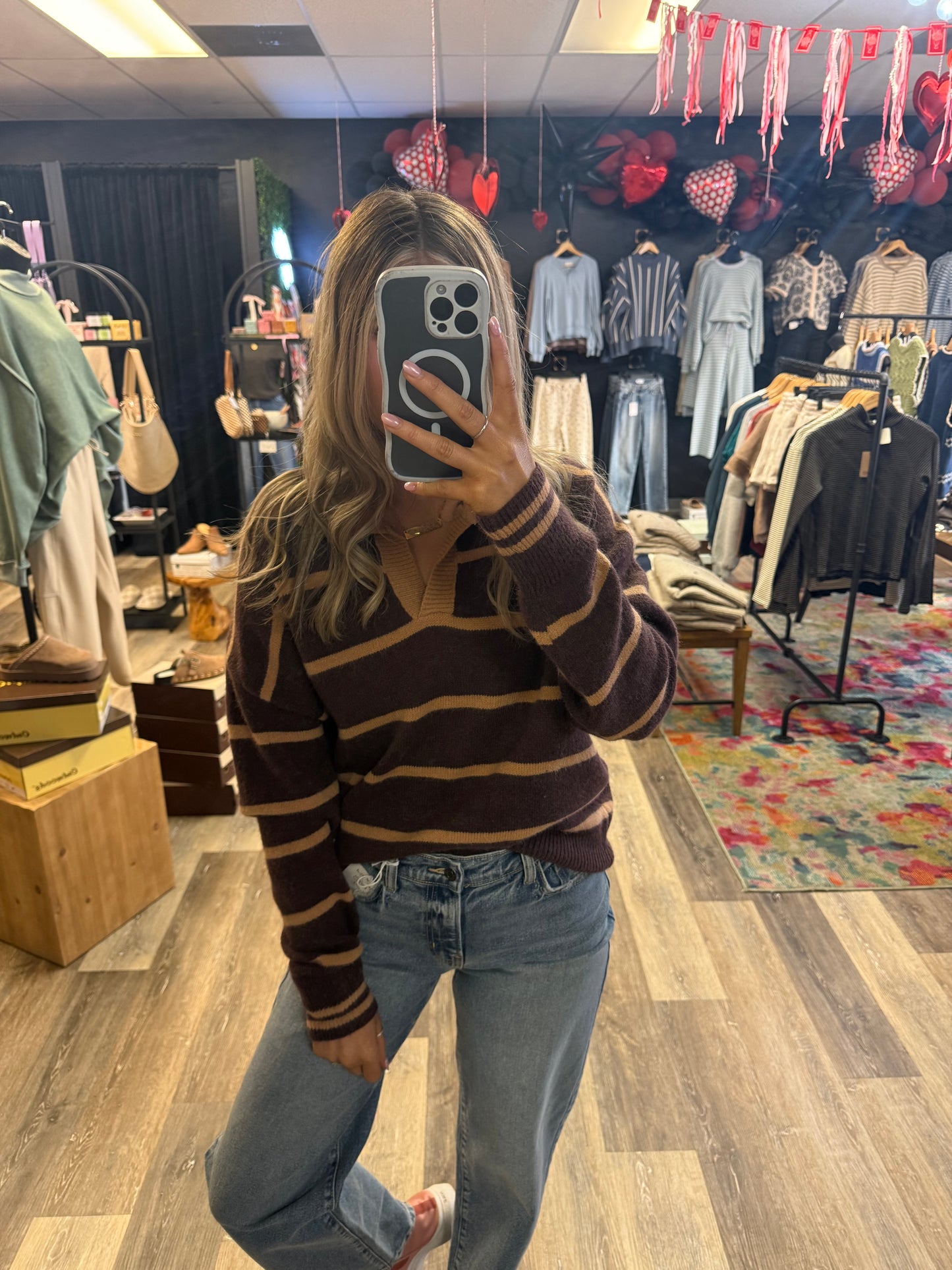 Cocoa Striped Knit Sweater