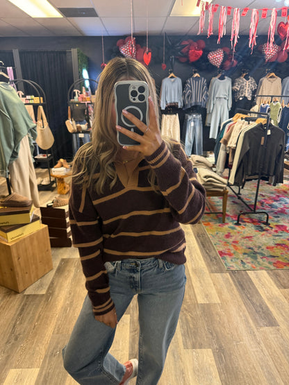 Cocoa Striped Knit Sweater