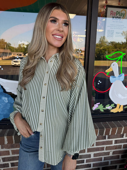 Monroe Mixed Striped Button Down