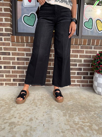 Joni Wide Leg Black Denim