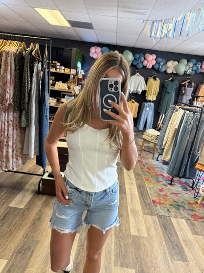 Saige Sweetheart Neckline Knit Tank