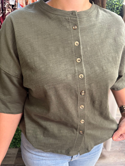 Kyla Button Down T-Shirt Top