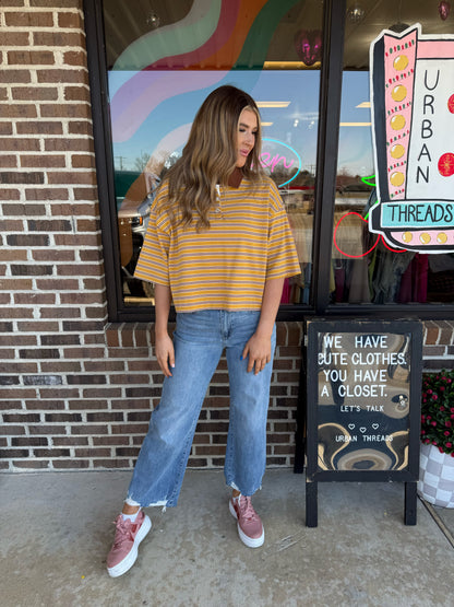 Stella Striped Polo Knit Top