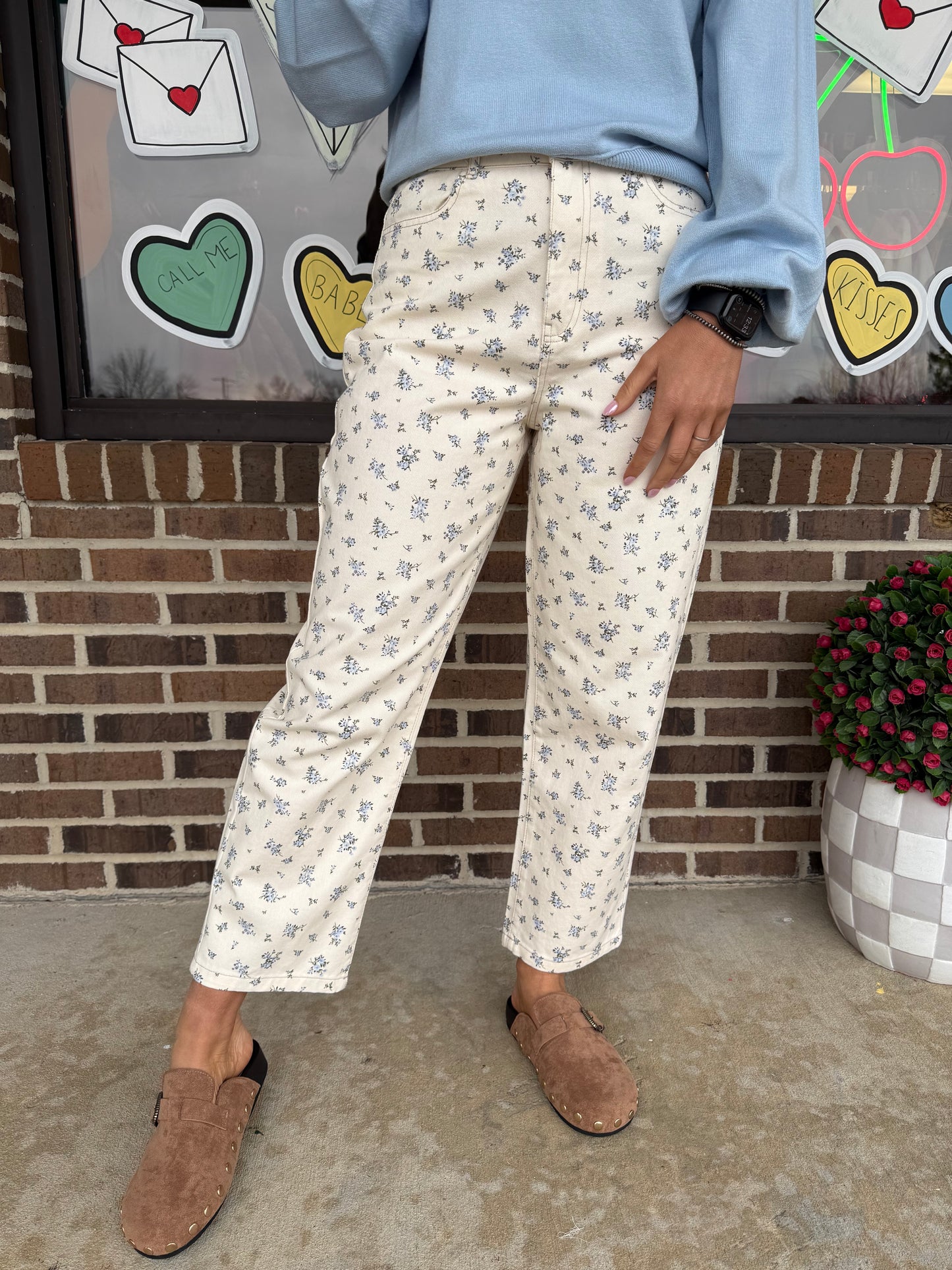 Frannie Floral Denim Pants