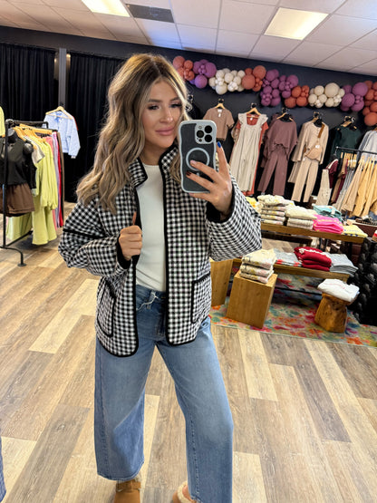 Chloe Quilted Plaid Puff Jacket