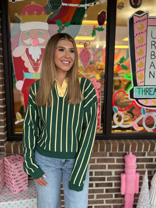 Collins Striped Polo Sweater