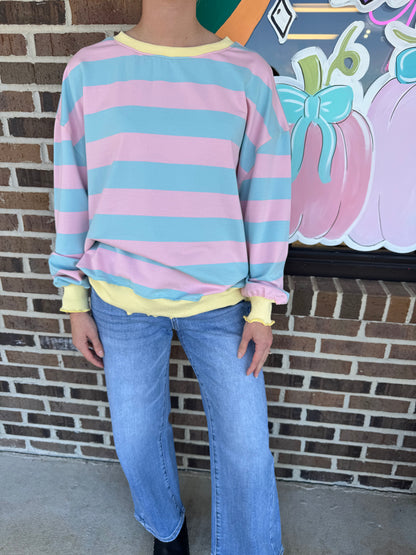 Color Crush Striped Pullover