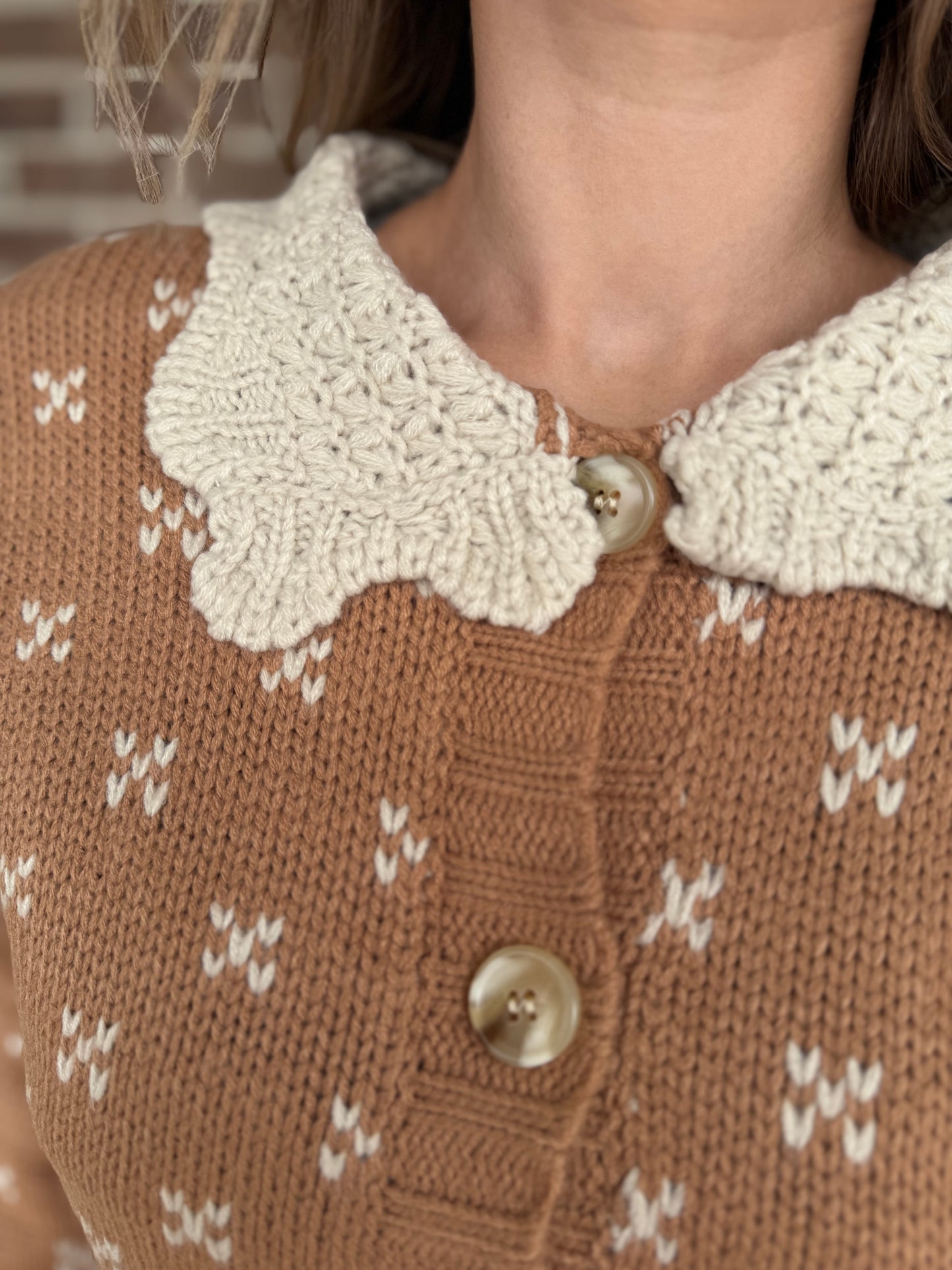 Darla Scalloped Collar Cardigan