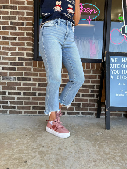Victoria High Rise Straight Denim