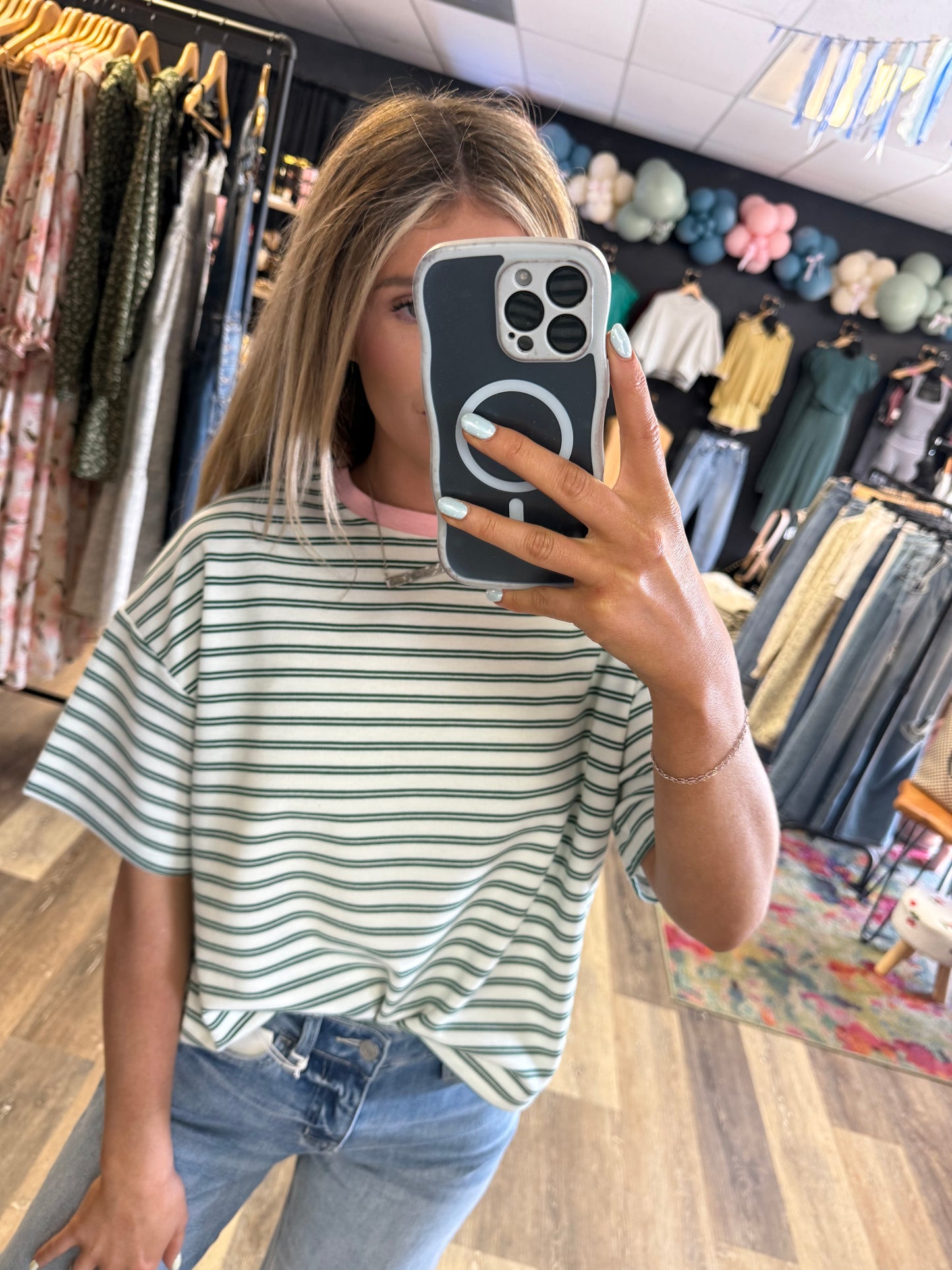 Lauren Striped Waffle Knit Top