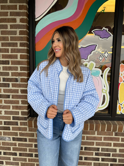 Jonna Quilted Plaid Puff Jacket
