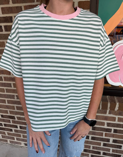 Lauren Striped Waffle Knit Top