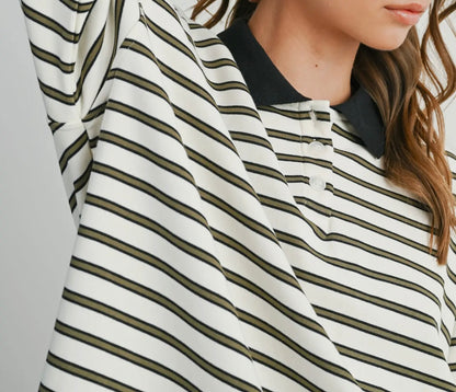 Silas Striped Collared Pullover